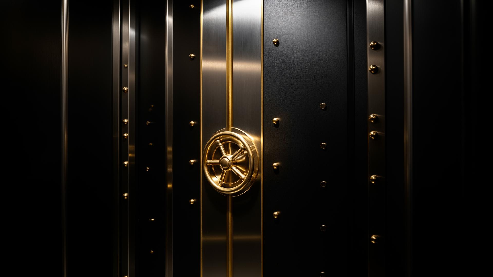 Matte black private vault with gold detailing